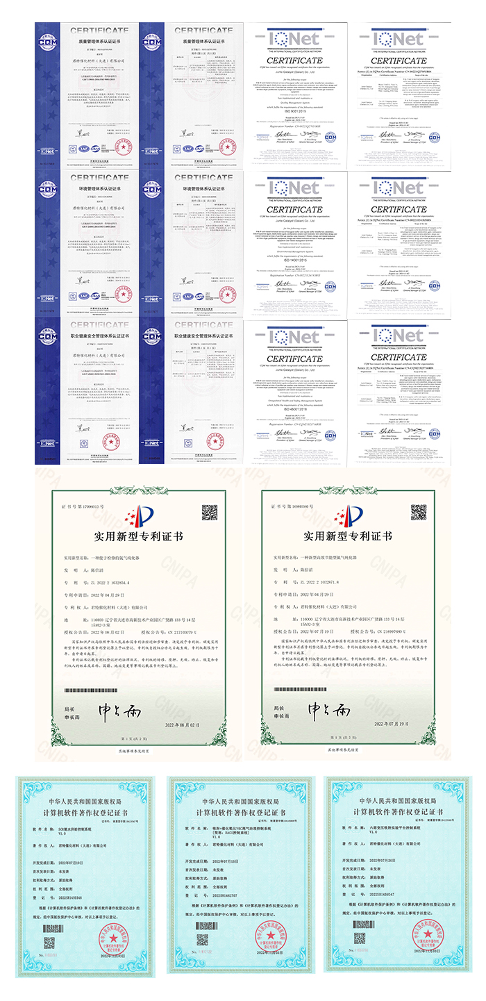 荣誉和资质 – 君特催化材料(大连)有限公司